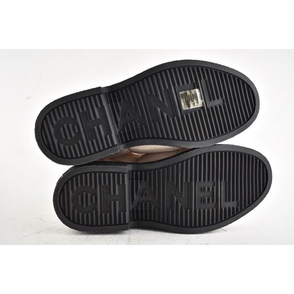 Chanel 18B Pink Black Nylon CC Logo Coco Neige Snow Winter Lace Up Tie Boots 42 - Picture 2 of 10